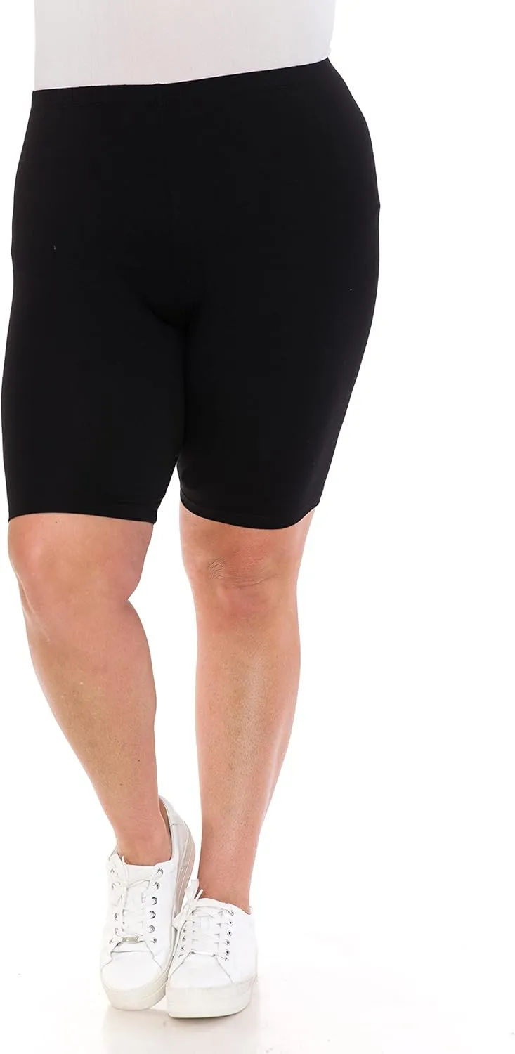 Leggings Depot Cotton Spandex Women's Biker Shorts for Yoga (Available in Plus Size)