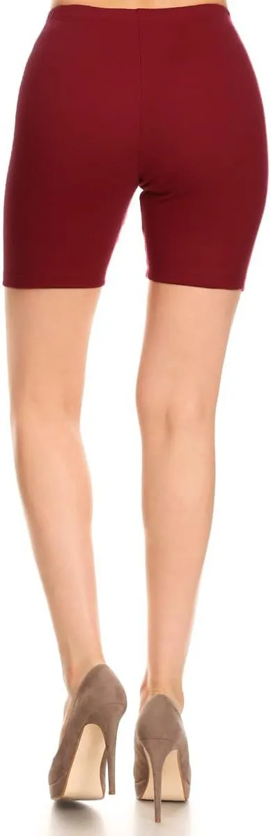 Leggings Depot Cotton Spandex Women's Biker Shorts for Yoga (Available in Plus Size)
