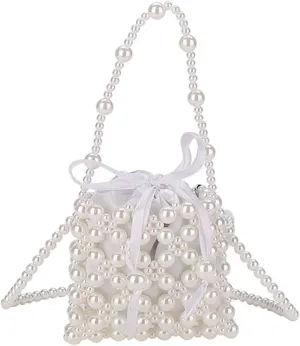 Luxury Pearl Bag Chain Bag Purse Bags, Artificial Pearl Clutch Crossbody Handmade Bags Evening Bags for Party Wedding Bridal Party Travel Prom 22