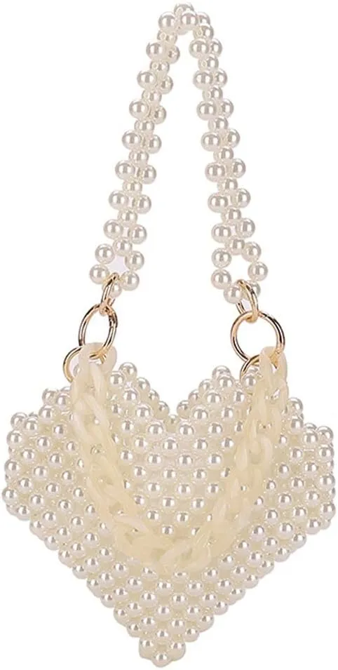 Luxury Pearl Bag Chain Bag Purse Bags, Artificial Pearl Clutch Crossbody Handmade Bags Evening Bags for Party Wedding Bridal Party Travel Prom 88