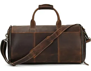 Man Business Travel Bag with Shoe Pocket Clothes Cover Luggage Duffel Bag Man Bag Leather Folding Suit Bag