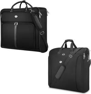 MATEIN Mens Garment Bags for travel, Large Travel Suit Bag Up to 7 Suits with Strap, Wrinkle Free Carry On Garments Bag for Hanging Clothes, Business Suitcase Luggage Bag Fit 17.3 Inch Laptop, Black