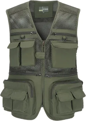 Men's Fishing Vest with Multi Pockets Summer Outdoor Mesh Vest Photography Travel Hiking Waistcoat Jacket
