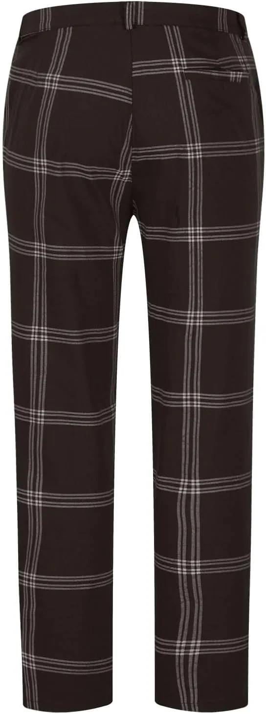 Mens Plaid Pants Skinny Dress Pants Stretch Slim Fit Business Casual Dress Chinos Pants for Men