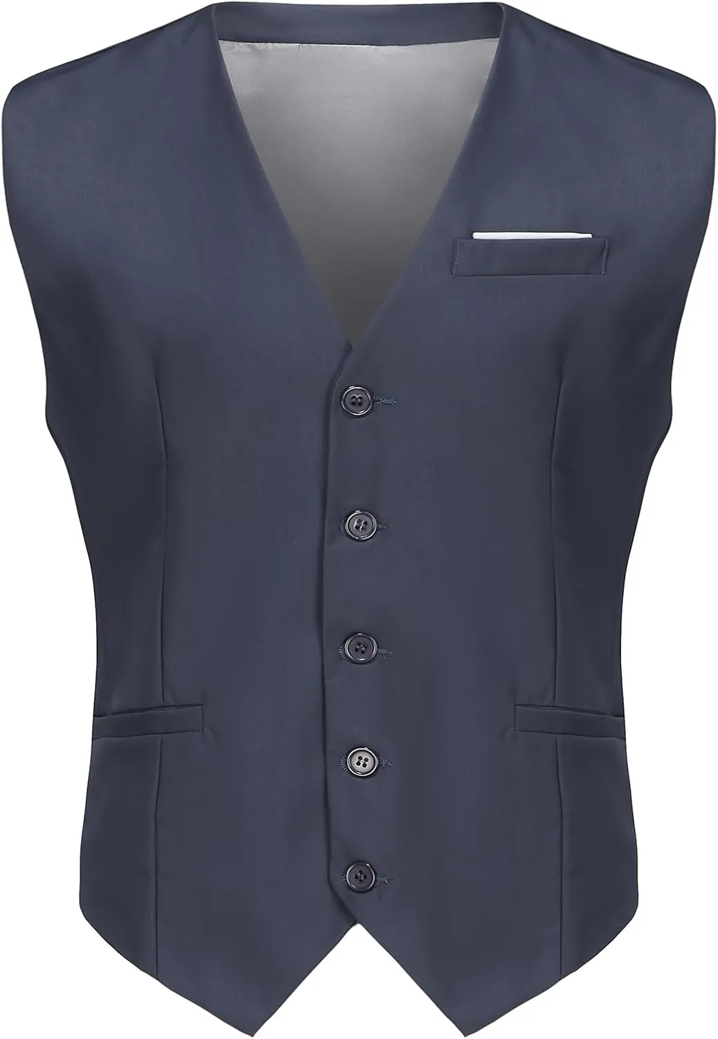 Mens Vest Business Formal Slim Fit Dress Waistcoat V Neck Tuxedo Suit Vest