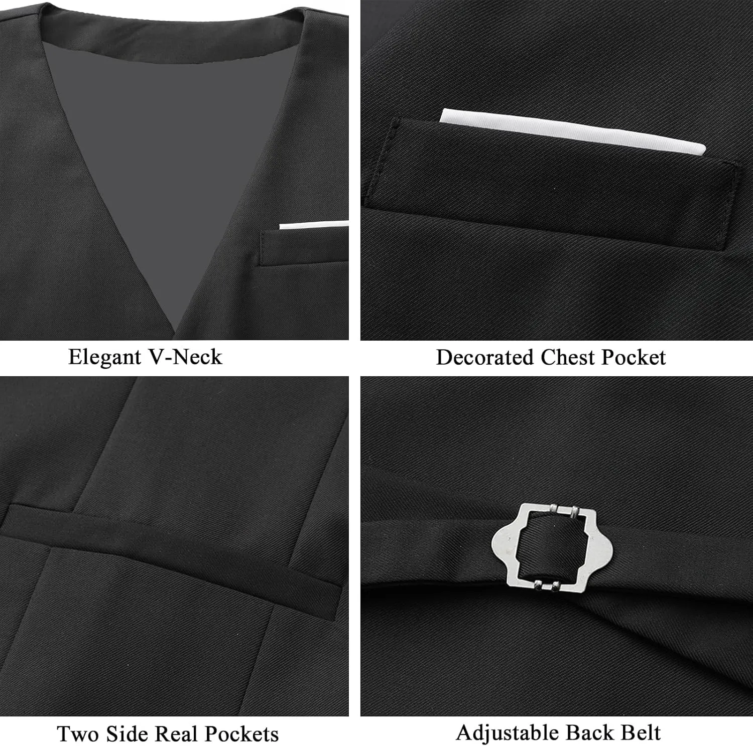 Mens Vest Business Formal Slim Fit Dress Waistcoat V Neck Tuxedo Suit Vest