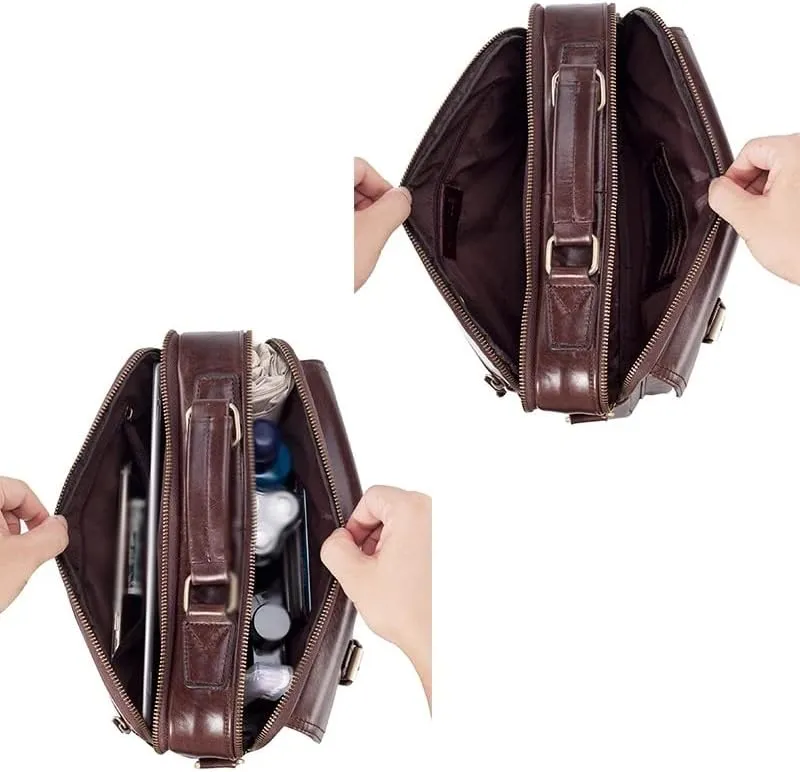 Messenger Bag Men's Leather Handbag Men's Travel Pad Shoulder Bag Men's Office Briefcase