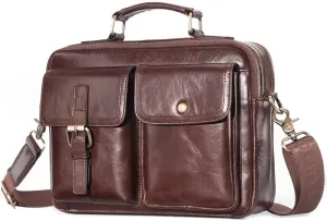 Messenger Bag Men's Leather Handbag Men's Travel Pad Shoulder Bag Men's Office Briefcase