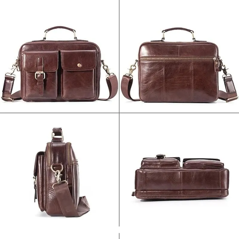 Messenger Bag Men's Leather Handbag Men's Travel Pad Shoulder Bag Men's Office Briefcase