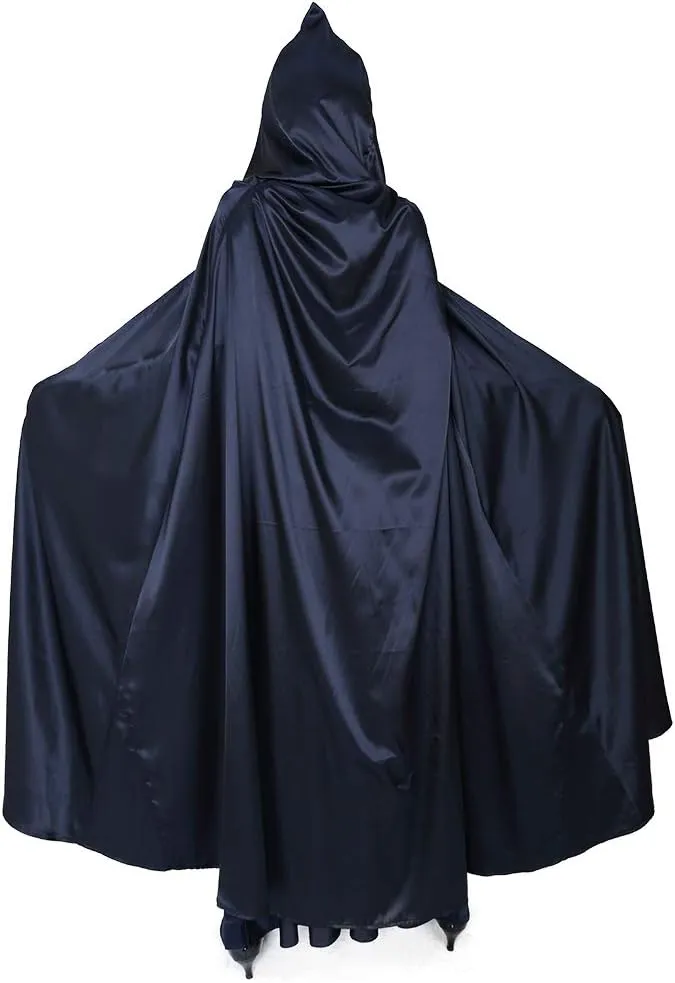 miccostumes Women's Cosplay Costume Dress With Hooded Cloak Halloween Blue