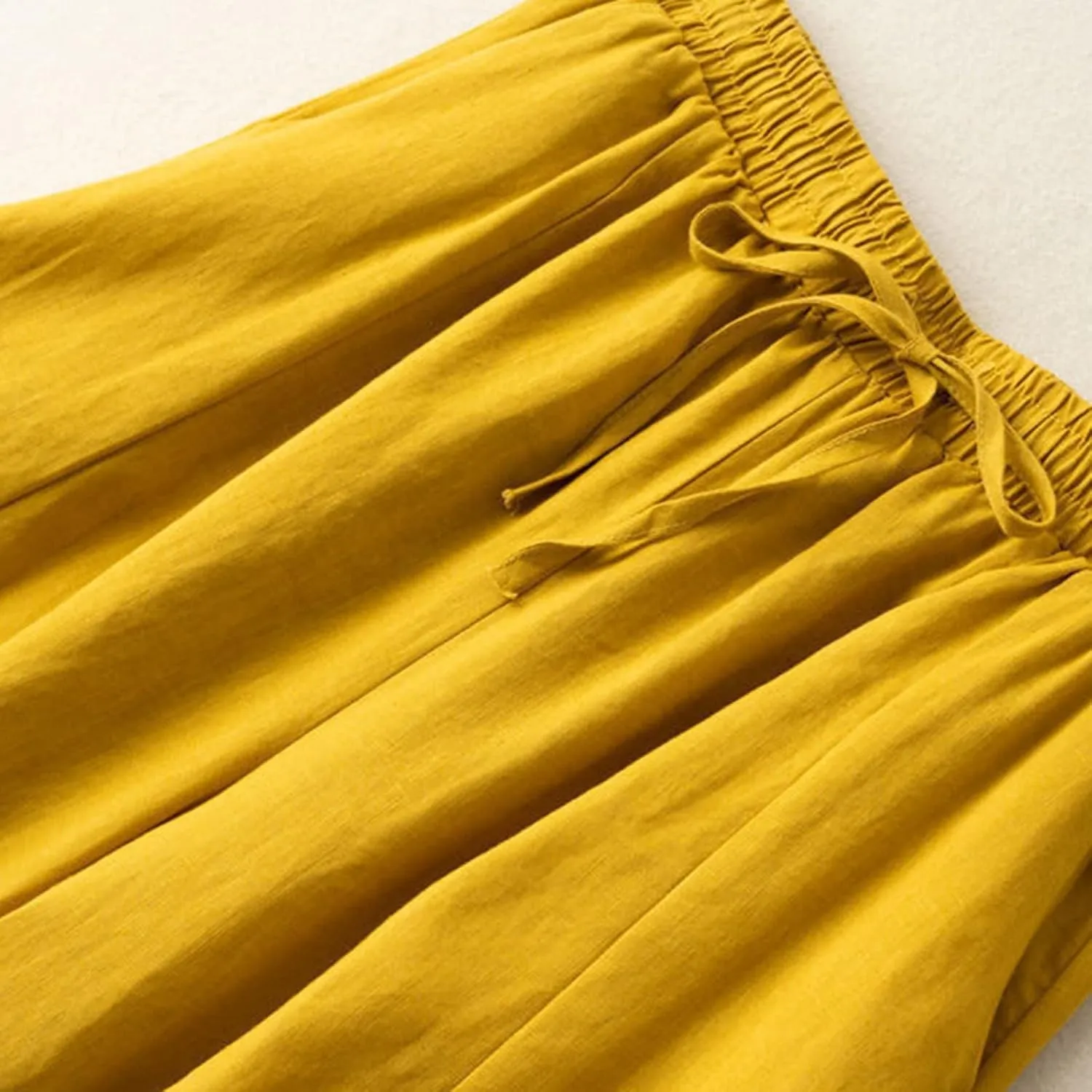 NATHGAM Plus Size Pants for Women Loose Wide Leg Athletic Pants Comfy Linen High Waist Flowy Palazzo Trousers with Pockets