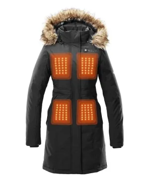 Nova Women’s Heated Parka Black by Kelvin Coats