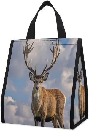 Outdoor Cooler Bags, Elk Printed Cooler Bag, Insulated Tote Bag, Grocery Tote Bag