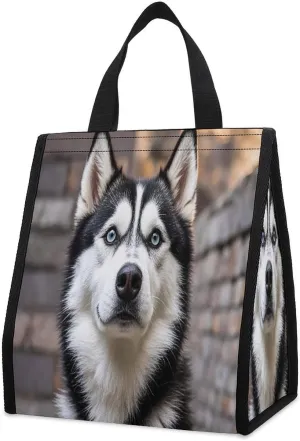 Outdoor Cooler Bags, Husky Dog Printed Cooler Bag, Insulated Tote Bag, Grocery Tote Bag