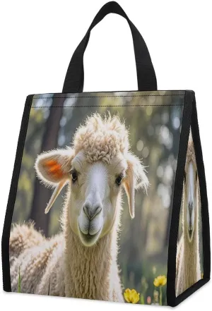 Outdoor Cooler Bags, Lamb Printed Cooler Bag, Insulated Tote Bag, Grocery Tote Bag