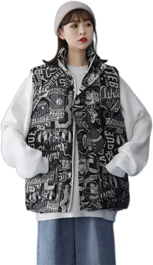 Outer Dress Vests for Women Fashion Gilet Vest Sleeveless Padded Cotton Waistcoat Parkas Outerwear with Pocket Casual Clothes (Color : White, Size : XXXXX-Large)