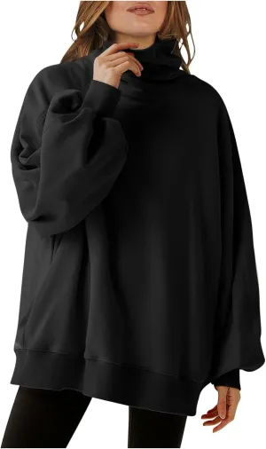 Oversized Sweatshirts for Women Long Sleeve Cowl Neck Hoodie Casual Loose Pullover Tops 2024 Fall Winter Clothes