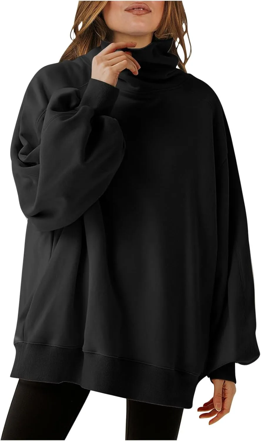 Oversized Sweatshirts for Women Long Sleeve Cowl Neck Hoodie Casual Loose Pullover Tops 2024 Fall Winter Clothes