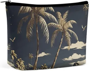 Palm Tree Travel Makeup Bag Large Toiletry Bag for Women Waterproof Cosmetic Bags for Purse Portable Makeup Organizer Bags Cute Zipper Pouch Cosmetic Pouch Funny Travel Makeupbag