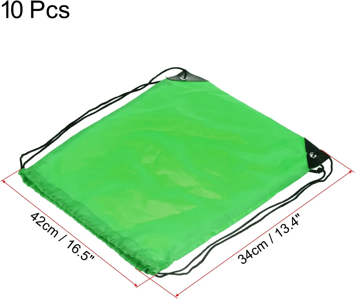 PATIKIL 42x34cm Nylon Drawstring Bag, 10 Pack Storage Bulk Cinch Backpack Sack for Gym Sports Outdoor Traveling, Dark Green