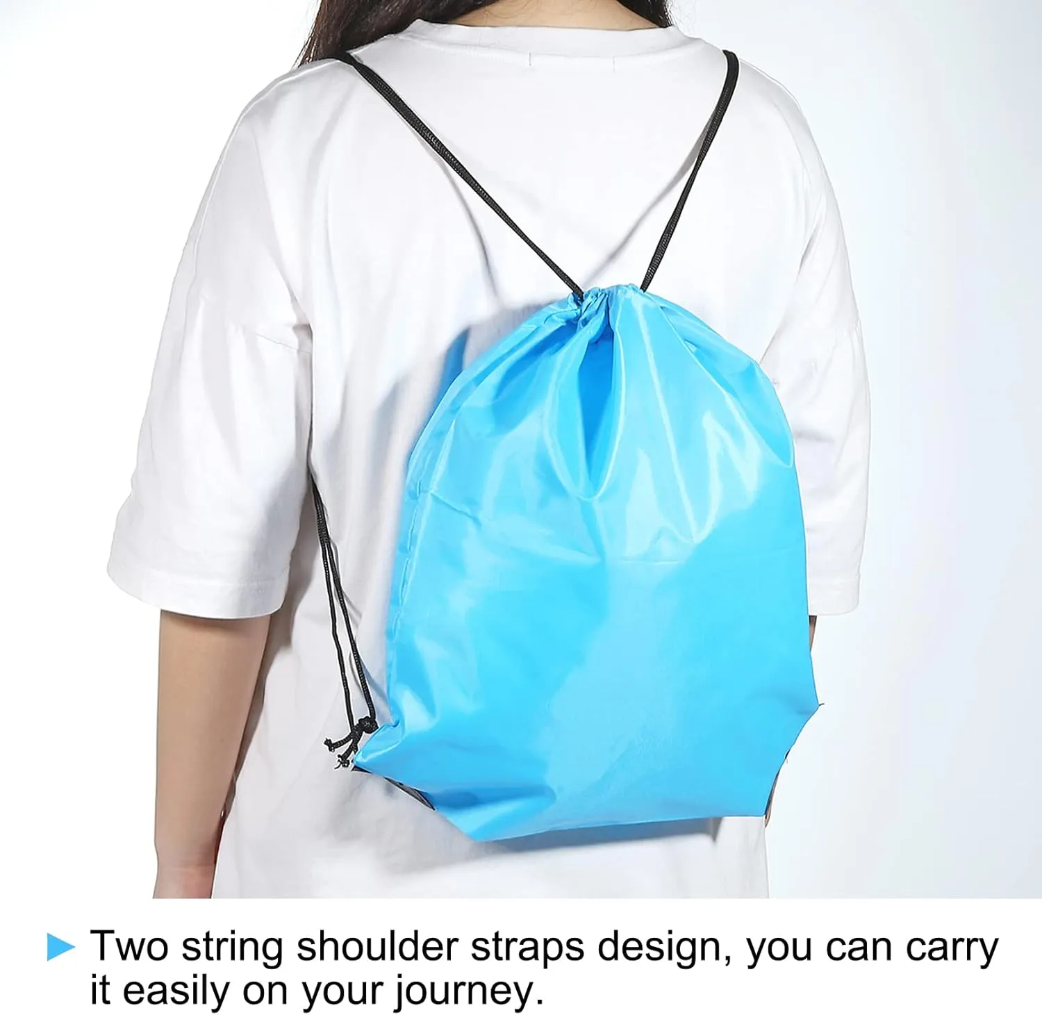 PATIKIL 42x34cm Nylon Drawstring Bag, 10 Pack Storage Bulk Cinch Backpack Sack for Gym Sports Outdoor Traveling, Dark Green
