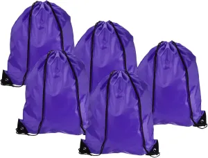 PATIKIL 42x34cm Nylon Drawstring Bag, 10 Pack Storage Bulk Cinch Backpack Sack for Gym Sports Outdoor Traveling, Purple