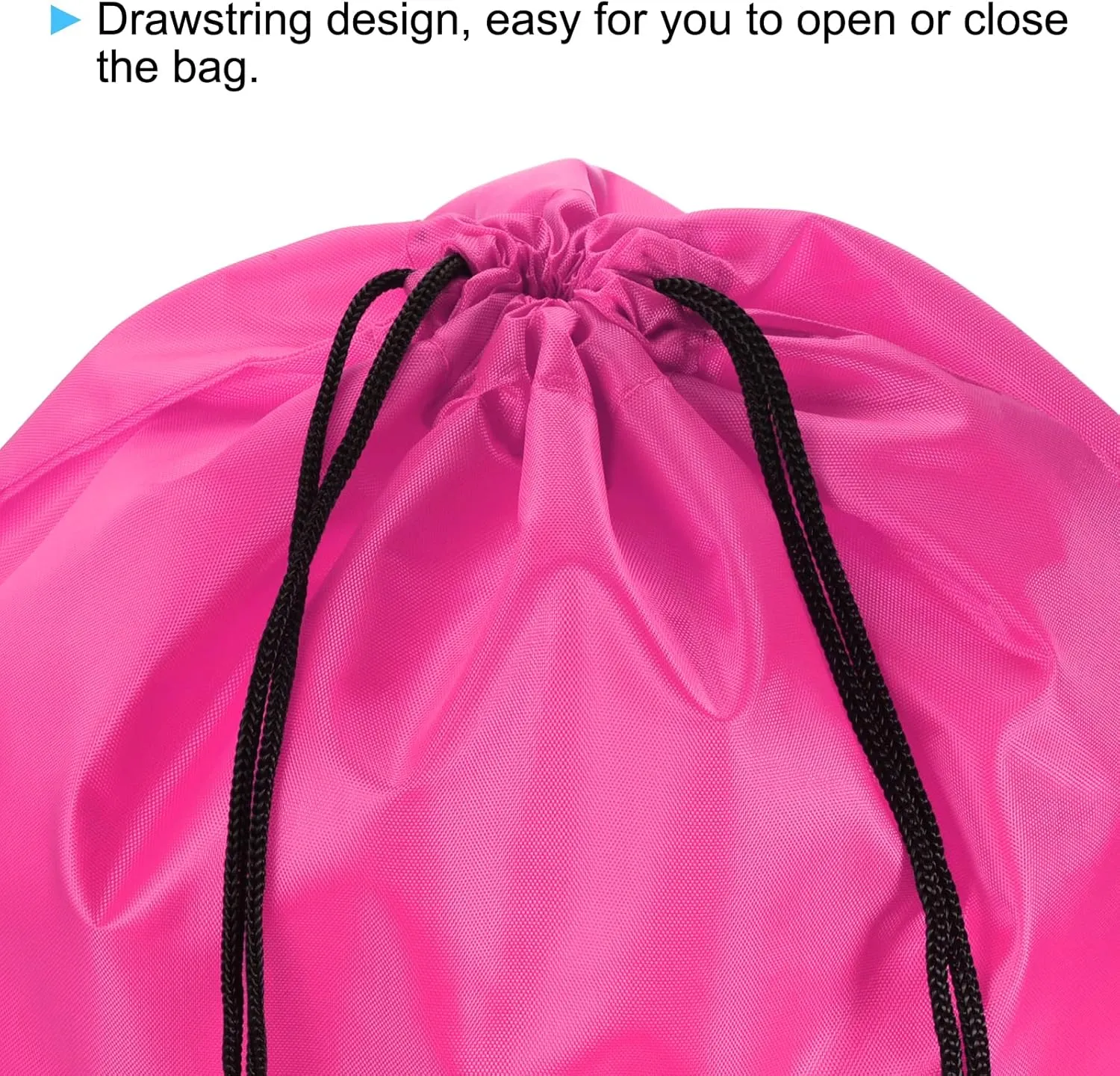 PATIKIL 42x34cm Nylon Drawstring Bag, 10 Pack Storage Bulk Cinch Backpack Sack for Gym Sports Outdoor Traveling, Rose Red