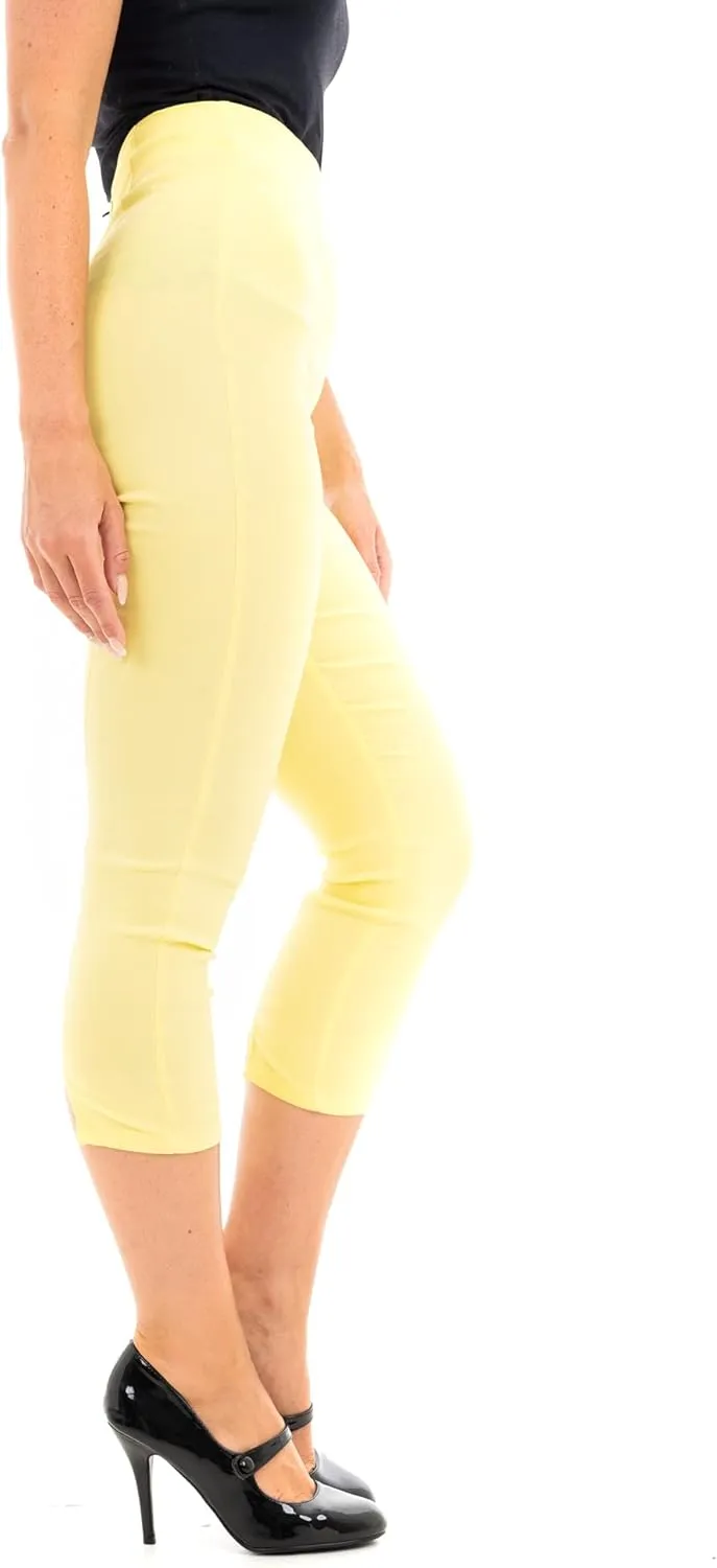 Ro Rox Ella Capri Pants for Women - 1950s Vintage Women's Trousers - High Waist Three Quarter Pant - Zipper & Slits on Back