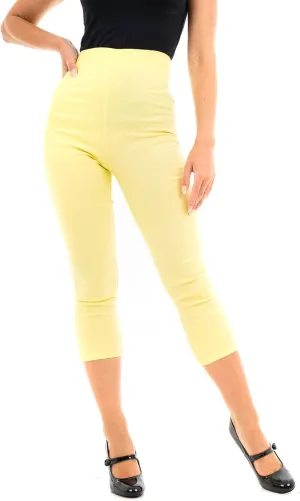 Ro Rox Ella Capri Pants for Women - 1950s Vintage Women's Trousers - High Waist Three Quarter Pant - Zipper & Slits on Back