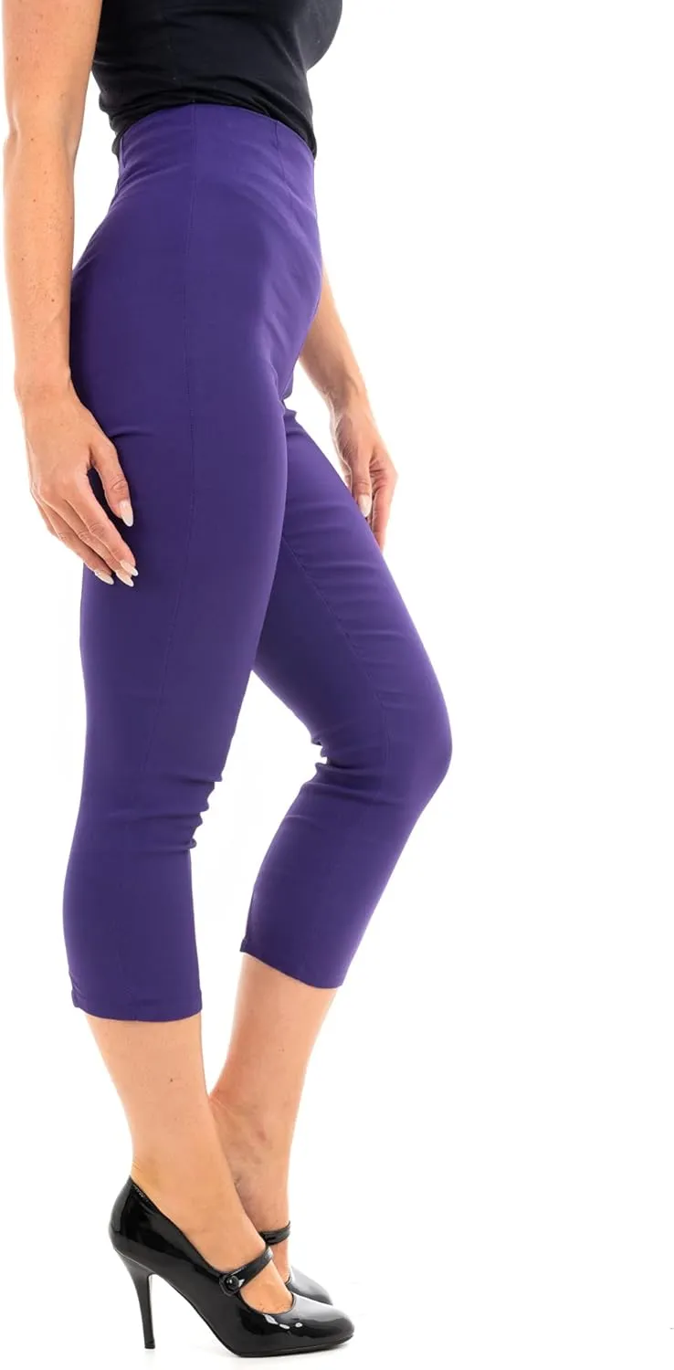 Ro Rox Ella Capri Pants for Women - 1950s Vintage Women's Trousers - High Waist Three Quarter Pant - Zipper & Slits on Back