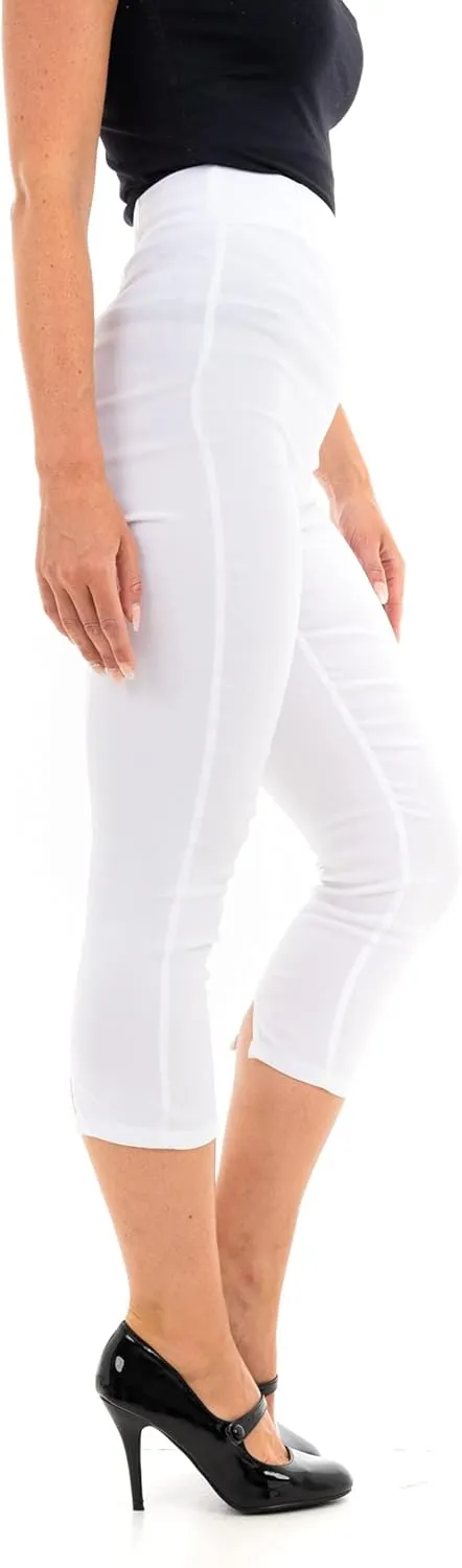 Ro Rox Ella Capri Pants for Women - 1950s Vintage Women's Trousers - High Waist Three Quarter Pant - Zipper & Slits on Back