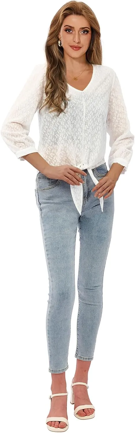 Sanifer Womens Casual Cropped Cardigan Knit for Dresses Open Front Lightweight Cardigan
