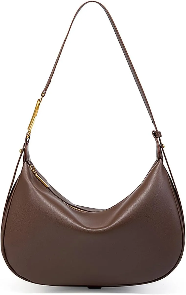 Shoulder Bags for Women, Genuine Leather Crossbody bags purses, Crescent Handbags with an Adjustable Strap