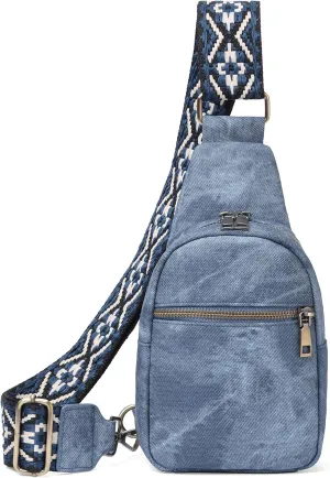 Small Sling Bag Crossbody Bags for Women Trendy Fanny Packs Crossbody Purse Leather Chest Bag for Travel Work Shopping