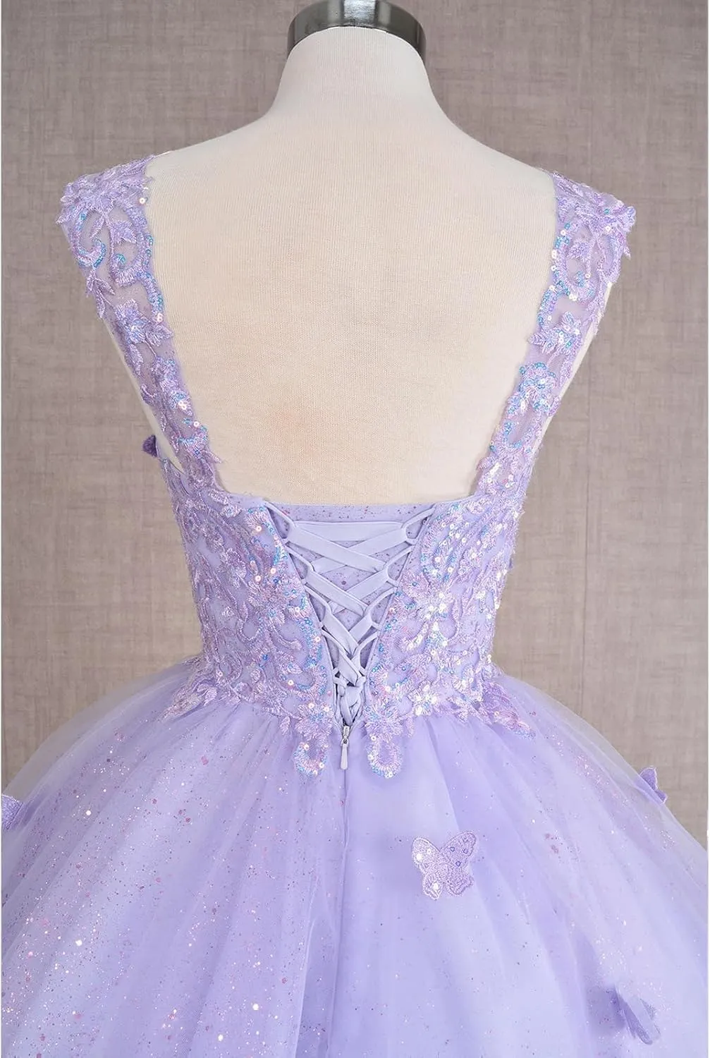 Sparkly Homecoming Dress Lace Appliques Short Prom Dress for Evening Party 3D Butterfly Cocktail Dress RA06