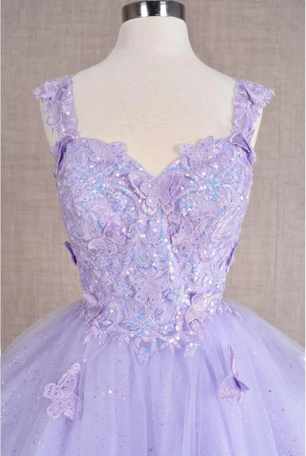 Sparkly Homecoming Dress Lace Appliques Short Prom Dress for Evening Party 3D Butterfly Cocktail Dress RA06