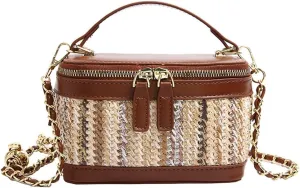 Straw Beach Bags For Women Rattan Purses Summer Straw Bucket Shoulder Bag Womens Crossbody Purse Clutch Handbag 2025