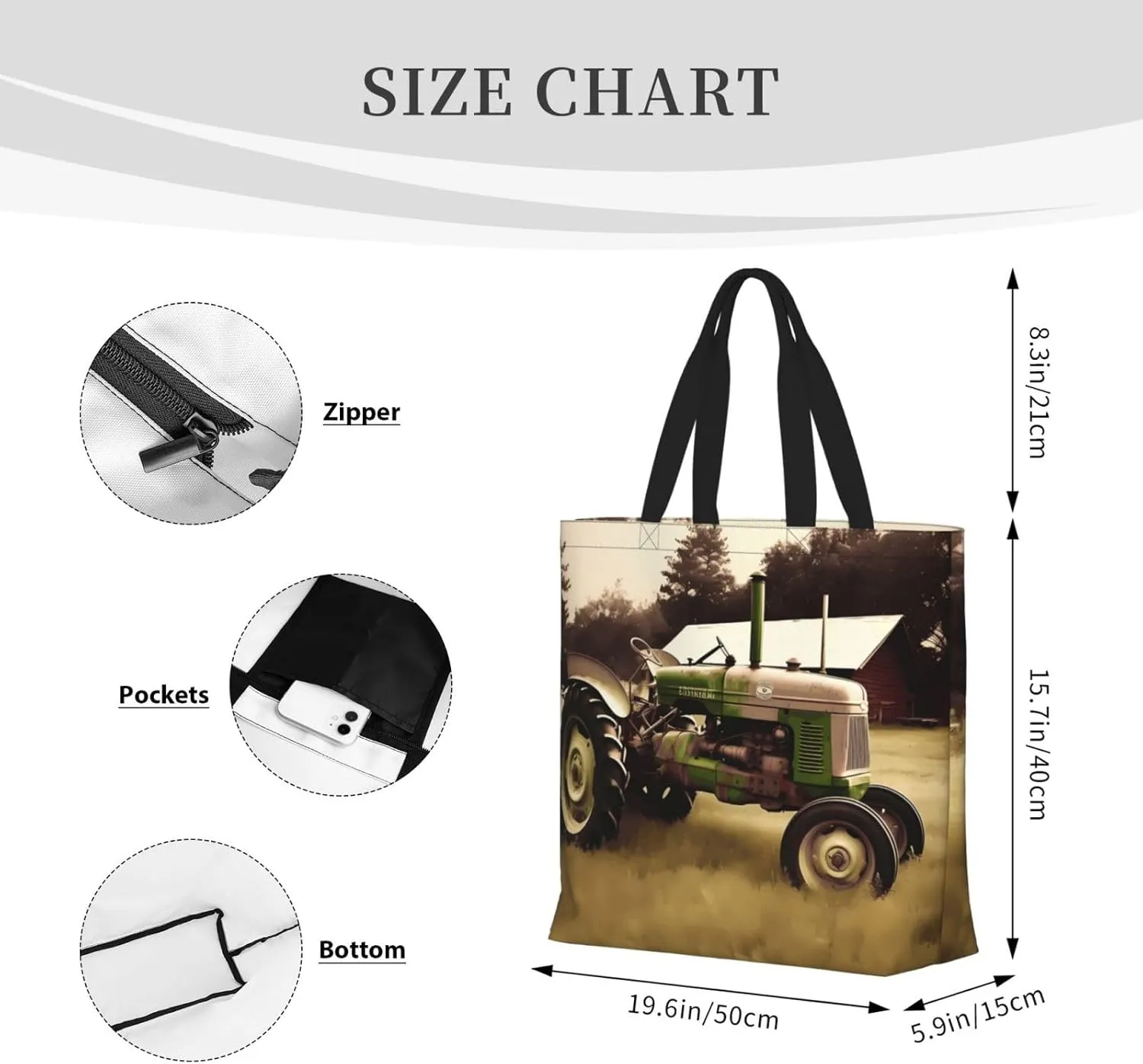 Tote Bag for Women Reusable Grocery Bags Owl Tree Branches Tote Bag with Inner Pocket Travel Tote for Shopping