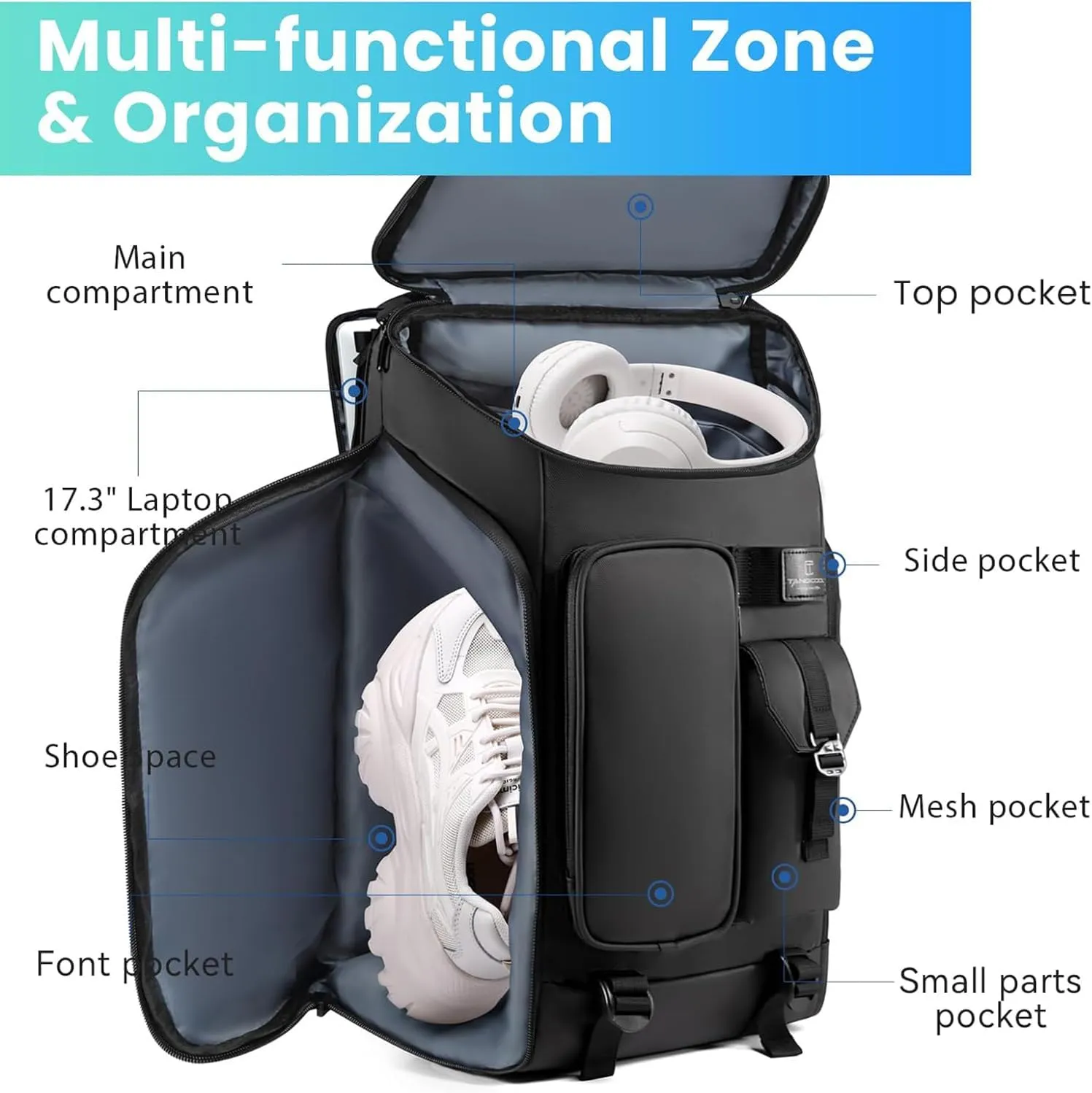 Travel Business Backpack with Shoe Compartment, 17.3 Inch Laptop Backpack,Water Resistant Business Casual Carry on Backpacks Flight Approved for Women & Men,C