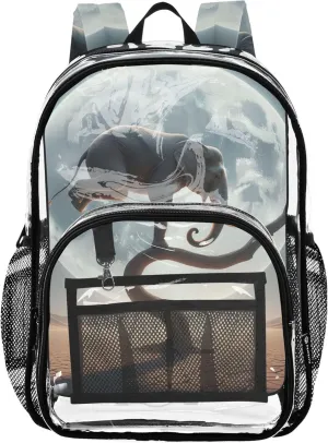 Travel Clear Backpack Floral Kids Backpack Boys Girls Approved Plastic Bag Large Funny Elephant Cute