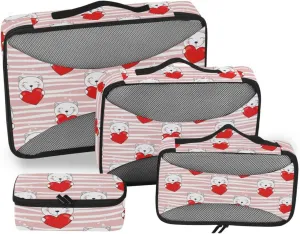Travel Packing Cubes 4 Set Suitcase Organizer Bags Packing Cubes for Travel Women Packing Cunes Valentine's Day