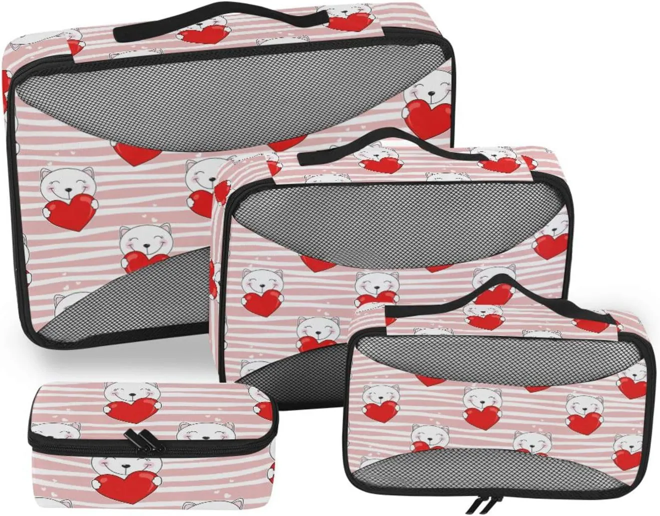 Travel Packing Cubes 4 Set Suitcase Organizer Bags Packing Cubes for Travel Women Packing Cunes Valentine's Day