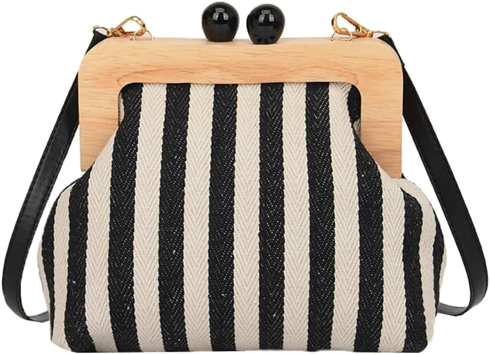 Trendy Clutch Bag Beach Bags For Women Canvas Purses Handbags Evening Bag Summer Crossbody Bag Purse Adjustable Strap 2025