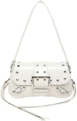 Trendy Womens Shoulder Handbag Vegan Leather Clutch Purse For Women Satchel Purse with Rivets Y2K Crescent Purses Streetwear