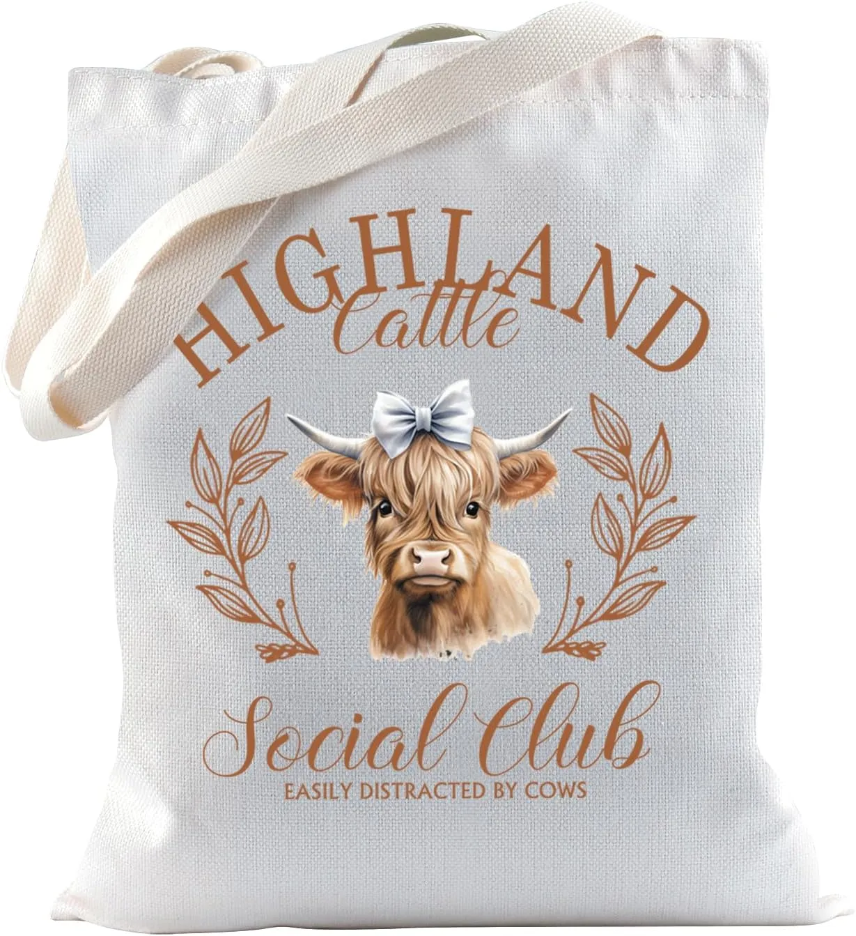 TSOTMO Cow Tote Bag for Farmer Cow Lovers Cattle Gift Scottish Farm Gifts