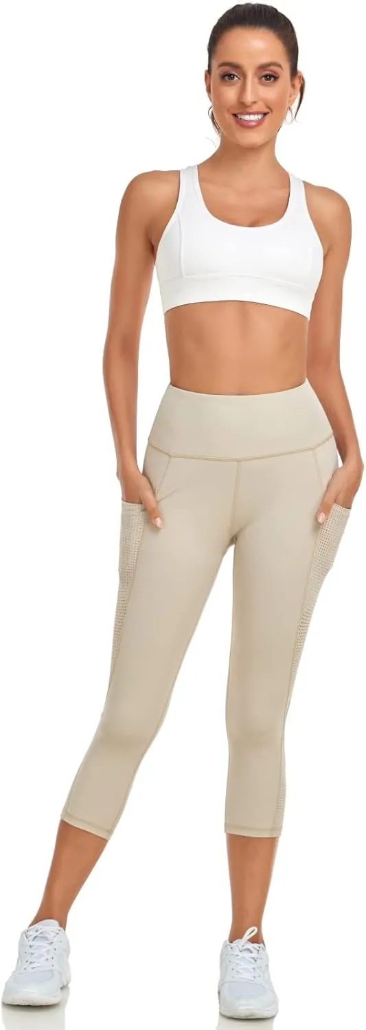 UURUN High Waisted Leggings for Women,Yoga Pants with Pockets, Tummy Control, Squat Proof, for Workout, Running