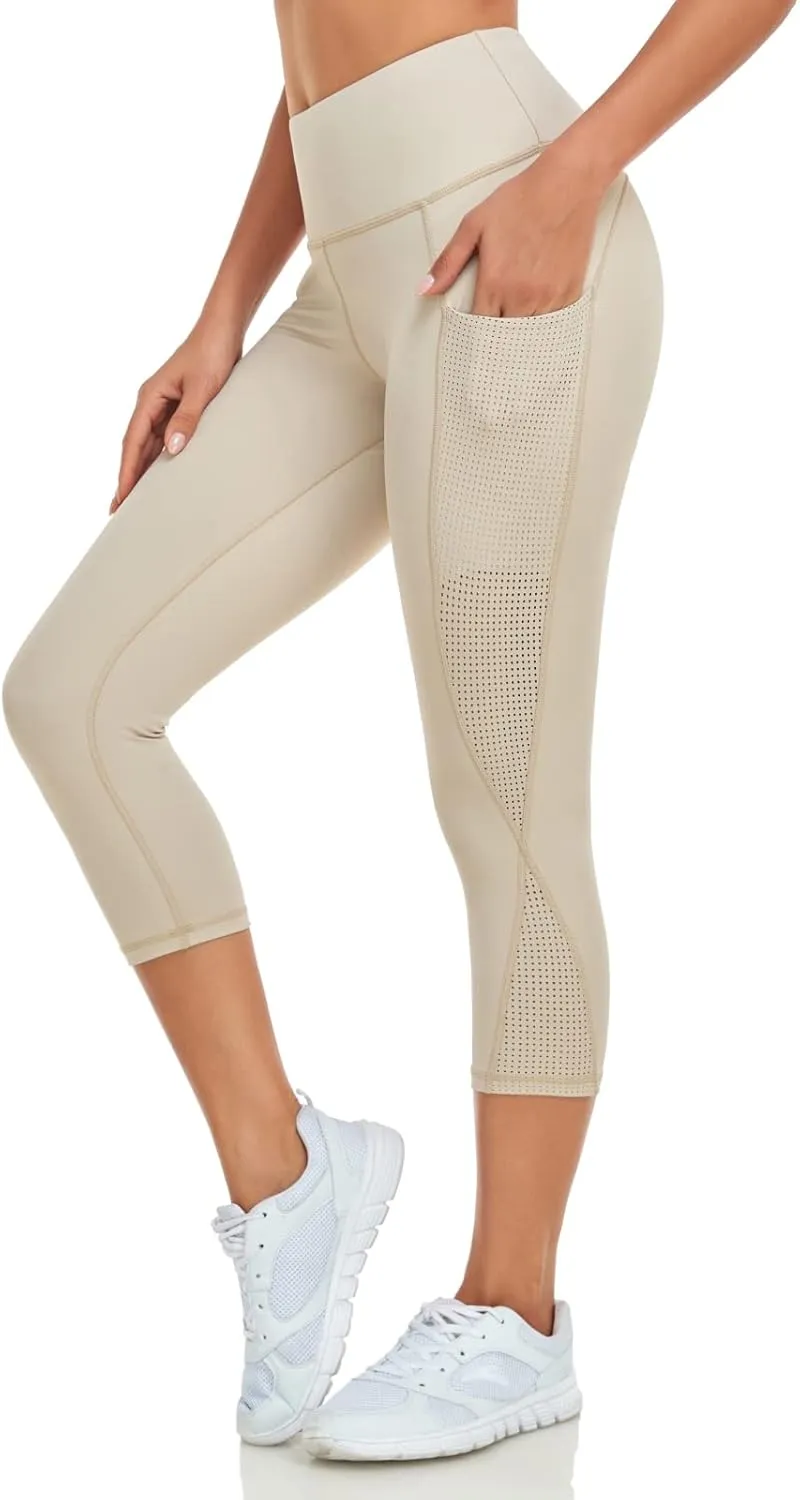 UURUN High Waisted Leggings for Women,Yoga Pants with Pockets, Tummy Control, Squat Proof, for Workout, Running