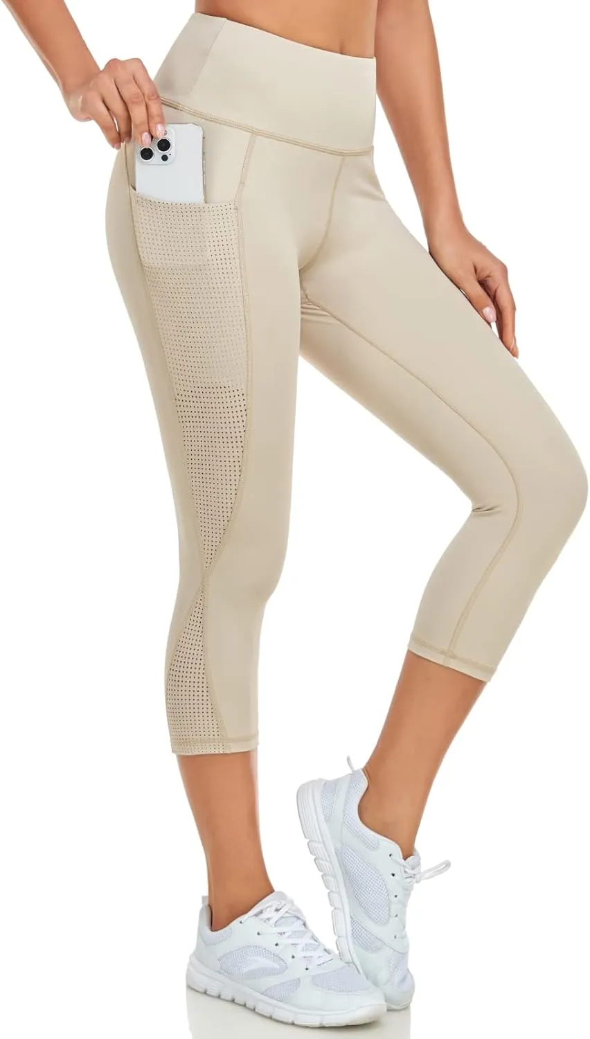 UURUN High Waisted Leggings for Women,Yoga Pants with Pockets, Tummy Control, Squat Proof, for Workout, Running