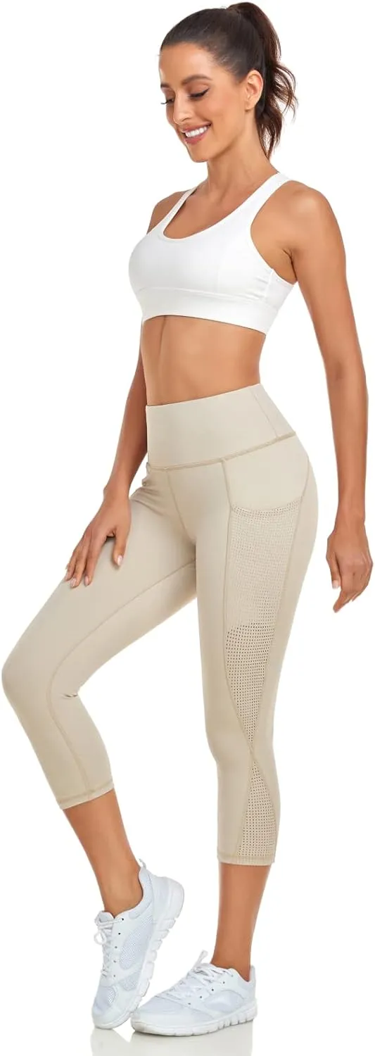 UURUN High Waisted Leggings for Women,Yoga Pants with Pockets, Tummy Control, Squat Proof, for Workout, Running