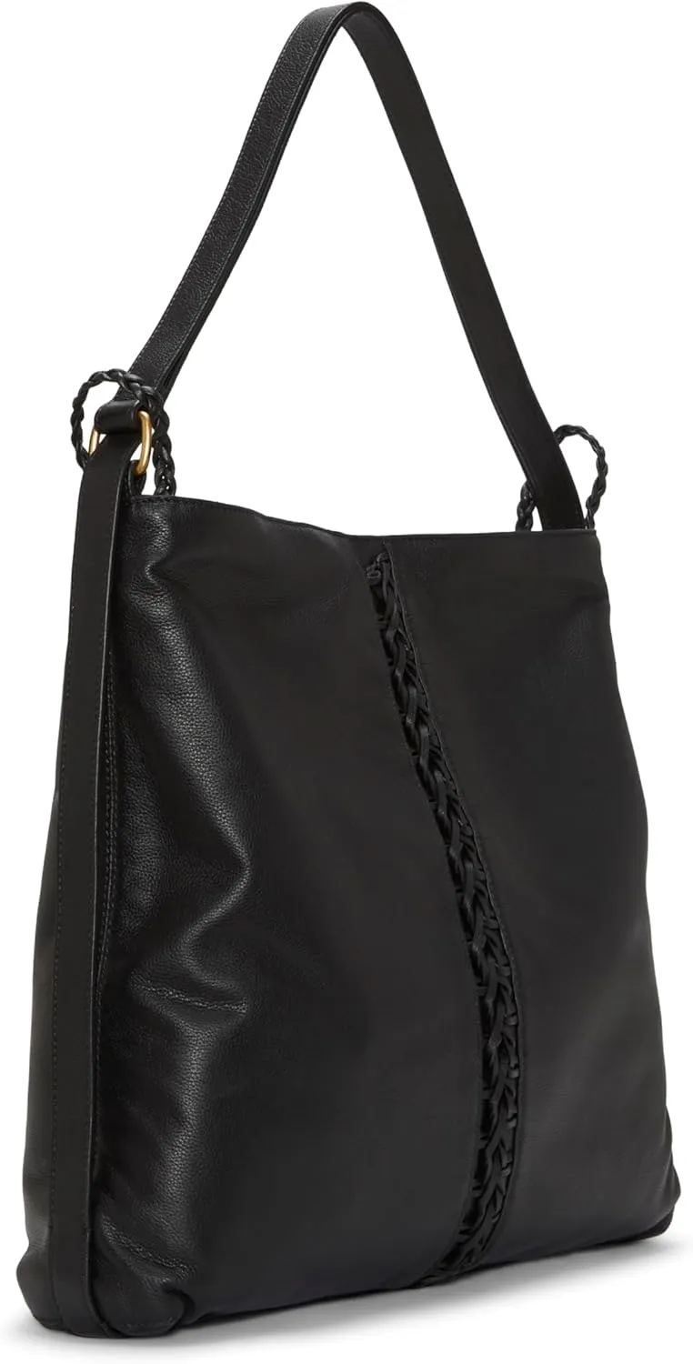 Vince Camuto Womens Licia Textured Leather Hobo Handbag